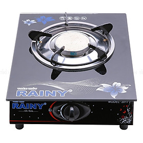 Bếp gas đơn hồng ngoại Rainy mặt kiếng cường lực (hoa văn ngẫu nhiên) - Hàng chính hãng