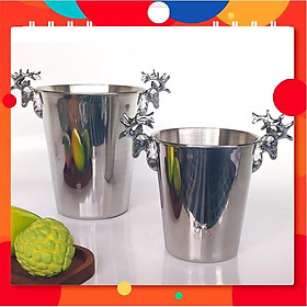 Mua Xô đá ướp (ngâm) champagne Inox 304 hình nai cao cấp sang trọng