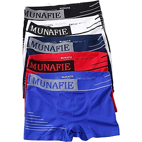 Combo 5 Quần Sịp Đùi Nam Munafie Dệt Kim Mẫu Mới, Quần Boxer Nam (Freesize từ 45-80kg) - D06