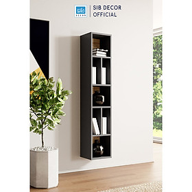 Mua Kệ Gỗ Treo Tường Có Vách Hậu Màu Trắng Phối Vân Gỗ SIB Decor KT520