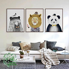 Tranh canvas treo tường bộ 3 tranh 40*60cm