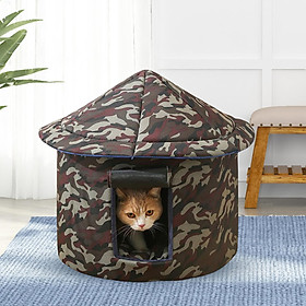 Portable Stray Cats Shelter Rainproof Furniture Winter Stray Cat Nest Outside Kitty Shelter Pet House Cat Bed Outdoor Feral Cats Warm House - 35cmx35cmx42cm