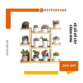 Mua Kệ gỗ để bàn chậu hoa  cây cảnh mini sang trọng kệ đựng đồ gỗ thông 55X55X12 CM