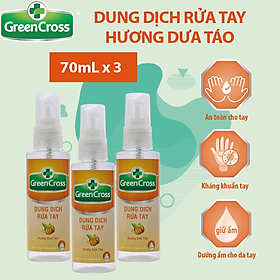 Combo 3 Chai xịt rửa tay kháng khuẩn Green Cross 70ml