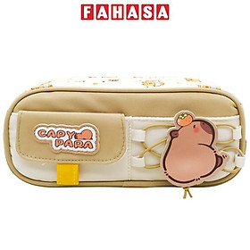 Bóp Viết Vải Capybara - Shunde 9135 - Màu Nâu Nhạt