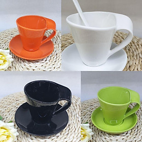CỐC LY QUAI XOẮN ĐỘC ĐÁO 200ML - NHIỀU MÀU LỰA CHỌN - GỐM SỨ CAO CẤP. - Cam, Cam
