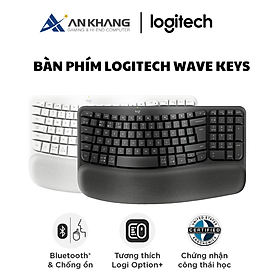Mua Bàn phím không dây công thái học Logitech Wave Keys - Kết nối Bluetooth  Gác tay  Windows  MacOs - Hàng Chính Hãng