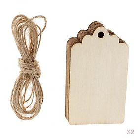 20 Pieces Natural Wood Rustic Gift Tags Hanging Label for Wedding Favors Crafts