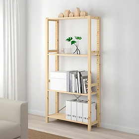 Kệ Sách 4 Tầng Tối Giản - 100% Gỗ Tự Nhiên - Độ Bền Cao, Sử Dụng Lâu Dài - Kệ Trang Trí, Kệ Để Đồ Đa Năng, Hiện Đại