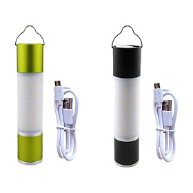 2Pcs Mini Flashlight USB Rechargeable for Camping Hiking