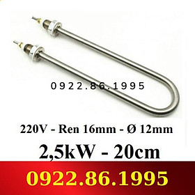 2,5kW - 220V - U ĐƠN ĐIỆN TRỞ ĐUN NƯỚC, NẤU CHÁO,THANH NHIỆT NỒI PHỞ hàng nhập0