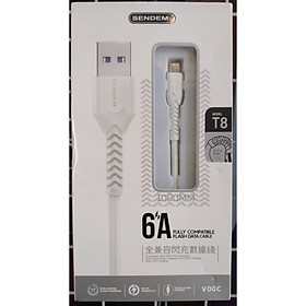 Mua Cáp sạc siêu tốc SENDEM T8 6A MicroUSB  Lightning  TypeC hỗ trợ VOOC  Qualcom 3.0 dành cho điện thoại đời cao của Iphone  Samsung  Oppo ... (Giao màu ngẫu nhiên) - Hàng chính hãng