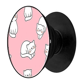 Mua Popsocket in hình dành cho điện thoại mẫu Mèo Trắng Nền Hồng