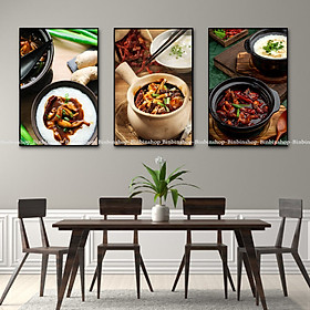 (ẢNH THẬT)Tranh treo tường cháo ếch singapore trang trí decor quán nhà hàng kèm đinh