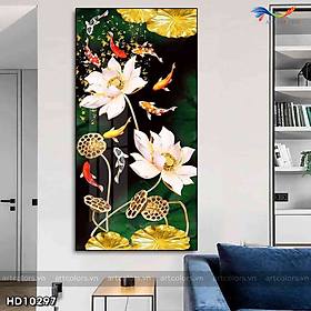 Tranh treo tường - Tranh tráng gương Cửu ngư quần hội