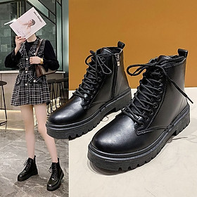 Giầy Bốt Nữ Kéo Khóa Cá Tính Laceva BS01