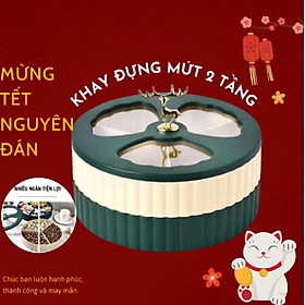 Mua Khay Đựng Mứt Tết 2 Tầng Nhiều Ngăn Xoay Tròn  Hũ Đựng Mứt Hạt  Dưa  Bánh Kẹo Tết Nguyên Đán Hình Hươu Vàng khay kẹo