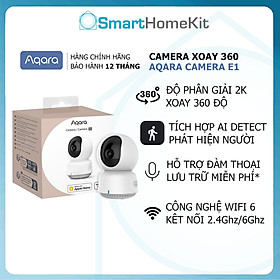 Camera thông minh Aqara E1 CH-C01E Wifi 6E Xoay 360 2K indoor Bản Quốc Tế - Hàng Chính Hãng