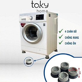 Combo 4 Chân Đế Máy Giặt, Miếng Đệm Cao Su Lót Chân Máy Giặt Chống Ồn, Chống Rung, Tiện Dụng, An Toàn - TakyHome 5960