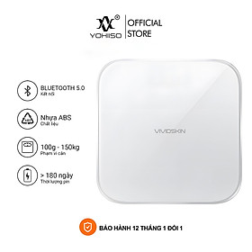 Cân điện tử kết nối Bluetooth 5.0 Vivid Skin phân tích chỉ số cơ thể, cân điện tử sức khỏe phân tích BMI