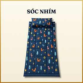 Combo nệm ngủ trưa văn phòng cao cấp A 80x190cm + 1 gối hơi 35 x 50 cm - tặng kèm 1 vỏ gối cotton poly cùng màu
