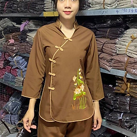 Đồ lam Đi Chùa# Tàu xéo Hoa Thêu Vạt Áo# Đồ Bộ # Quần Áo Nữ