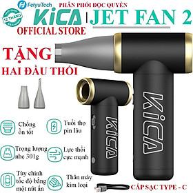 Máy Thổi Khí Nén Mini Cầm Tay KICA JET FAN 2, Máy Hút Thổi Bụi Điện Không Dây Quạt Turbo Để Làm Sạch Bàn Phím/Ghế ô tô/Máy Tính/BBQ..v.v - Hàng Chính Hãng