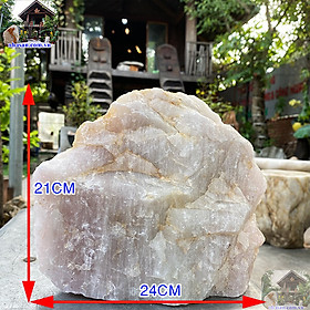 Mua Trụ đá thạch anh hồng thô tự nhiên nguyên khối chiêu tài lộc 6.5kg (21*24 (cm)) -K138