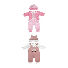 2 Baby Doll Clothes Accessories with Hat Party Favor for Game Role Play