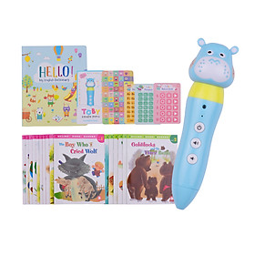 iQ House Cartoon Audio Pen Set Intelligent Reading Pen Early Education with Vocabulary Book/Storybooks/Audio Reading