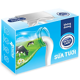 Thùng 12 Hộp Sữa Tươi Tiệt Trùng Dutch Lady Cô Gái Hà Lan Không Đường (12 X 1L)