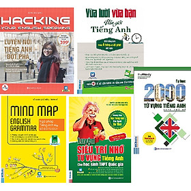 Combo 5 quyển: 1. Luyện Nói Tiếng Anh Đột Phá +2.Ngữ Pháp Tiếng Anh Bằng Sơ Đồ Tư Duy+3.Luyện Siêu Trí Nhớ Từ Vựng Tiếng Anh Hs giỏi quốc gia +4.Tự Học 2000 Từ Vựng Tiếng Anh Theo Chủ Đề+5.Vừa Lười Vừa Bận Vẫn Giỏi Tiếng Anh(TẶNG thê