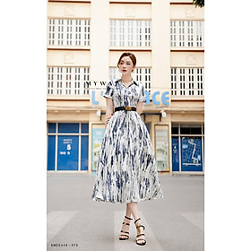 Đầm Sơ Mi Công Sở Nữ My Way Ngắn Tay Dáng A Họa Tiết Cao Cấp 9MD0448