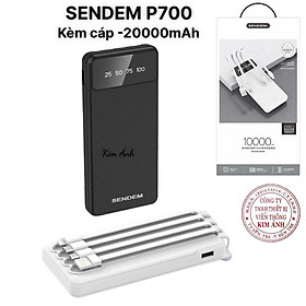 Mua Pin sạc dự phòng SENDEM P700 10000mAh  màn hình LCD  kèm cáp sạc nhanh Type C  I (L )   Micro  USB  Hàng chính hãng
