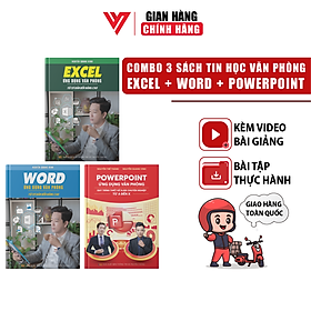 Hình ảnh sách Combo 3 Sách Excel - Word - PowerPoint Ứng Dụng Văn Phòng Có Kèm Khoá Học Online ĐÀO TẠO TIN HỌC
