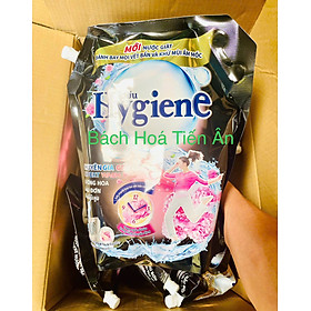 Nước Giặt Xả Đậm Đặt HYGIENE Túi 1800ml Sạch mọi viết bẩn - hương thơm tươi mát cả ngày dài - Đen Hoa mẫu đơn