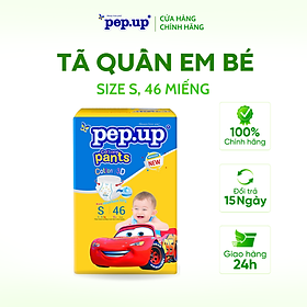 Tã/Bỉm Quần Em Bé Pep.up Cottony 3D Gói Đại Siêu Mềm Mại, Siêu Khô Thoáng, Kháng Khuẩn - Size S (3-6Kg)