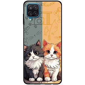 Ốp lưng cho Samsung A12 - A22 4G - Samsung F12 - M12 - Hai Bé Mèo - Hàng Chính Hãng