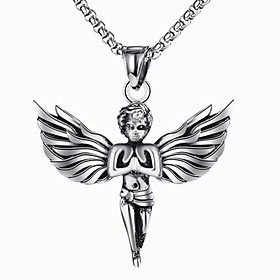 Angel Pendant Necklace, Angel Necklace, Women Men Sweater Chain Jewelry for Anniversary Party Graduation Gift