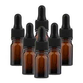 6 Ly Thủy Tinh Rỗng Chai Nhỏ Giọt Mắt Chai Tinh Dầu Nước Hoa Pipette Lọ