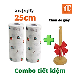 Mua 25cm 2c và chân giấy gỗ | Cuộn giấy lau nhà bếp đa năng vải không dệt có thể tái sử dụng nhiều lần họa tiết ngẫu nhiên
