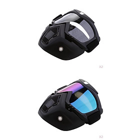 4x Motorcycle Riding Helmet Windproof Face Mask Detachable Goggles Colorful