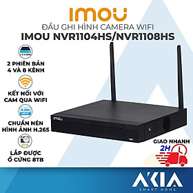 Đầu ghi hình Camera wifi IMOU bản 4 và 8 Kênh NVR1104HS/NVR1108HS, hỗ trợ độ phân giải cao 2MP/4MP, dễ dàng cài đặt - Hàng chính hãng