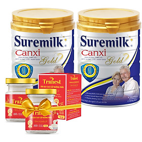 Combo 2 Lon Sữa bột Suremilk Canxi 900g - Tặng 2 lọ yến Tranest