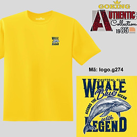 WHALE, mã logo.g274. Áo thun nam nữ in logo đẹp, form unisex. Áo phông GOKING hàng hiệu, quà tặng cao cấp cho gia đình, cặp đôi, lớp nhóm, doanh nghiệp