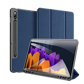 DUX DUCIS for Samsung Tab S7/Tab S7 Plus Fall Resistant Leather Protective Case Smart Stay Cover