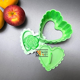 Mua Khuôn TIM Nhấn Xôi Hình Hoa Hồng 3D SIÊU SẮC NÉT. Dụng cụ làm Bánh Khuôn TIM dùng nhấn ấn tạo hình HOA HỒNG sắc nét