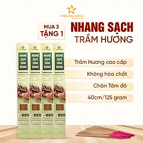 Mua Nhang sạch trầm hương Thiên Mộc Hương loại 8 năm tích trầm  ít khói  mùi thơm nhẹ dịu  40cm