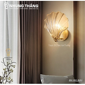 Mua Đèn Tường Vỏ Sò DT-012 - Mặt Thủy Tinh Trắng Trong Suốt Cao Cấp - Decor Trang Trí - Sử Đụng Đui E14 - Bóng Bắp Ngô - Có Video