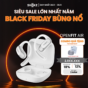 Tai Nghe Không Nhét Tai Bluetooth True Wireless Earbuds Shokz OpenFit Air T511- Hàng Chính Hãng